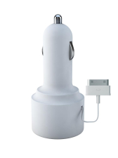 Автомобильное зарядное устройство Vertex Slim Line c системой хранения кабеля для iPad / iPhone / iPod (2100 mA)