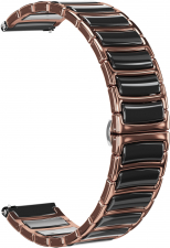 Ремешок керамический GSMIN Camo 20 для Samsung Galaxy Watch 4 Classic 46мм (Розовое золото - черный)