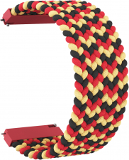 Ремешок нейлоновый GSMIN Braid 22 для Elari KidPhone Fresh (155 мм) (Красно-желтый)
