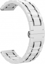 Ремешок керамический GSMIN Clew 20 для Samsung Galaxy Watch 4 Classic 46мм (Бело - серебристый)