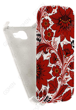 Кожаный чехол для LG K4 K130E Aksberry Protective Flip Case (Белый) (Дизайн 146)