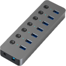 ������������-USB (������������, ���) GSMIN UB-08 �� 7 ������ USB 3.0 ������������� � ������� �������� (������)