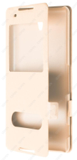 Чехол-книжка с магнитной застежкой для Sony Xperia C5 Ultra с окном (Золотой)