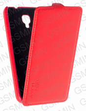 Кожаный чехол для Explay Vega Aksberry Protective Flip Case (Красный)