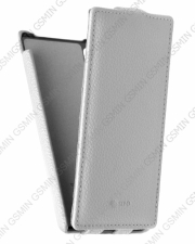 Кожаный чехол для Sony Xperia M4 Aqua Dual (E2333) Sipo Premium Leather Case - V-Series (Белый)