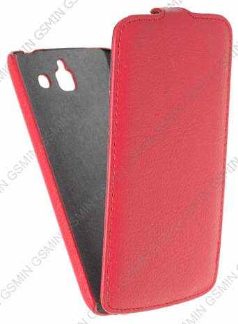 Кожаный чехол для Huawei Ascend G730 Art Case (Красный)
