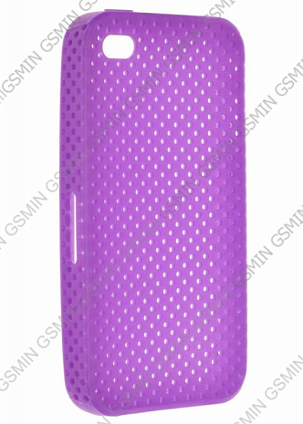 Чехол силиконовый для Apple iPhone 4 Перфорированный (Фиолетовый)