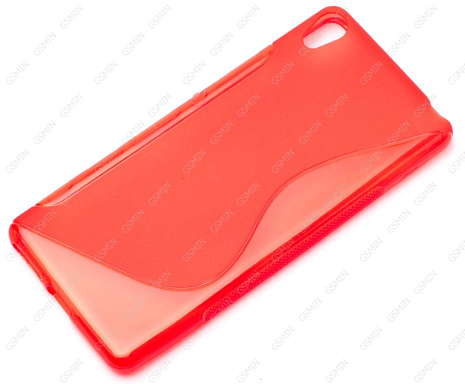 Чехол силиконовый для Sony Xperia XA S-Line TPU (Красный)