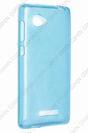 Чехол силиконовый для Lenovo A880 TPU Прозрачно-Матовый (Голубой)