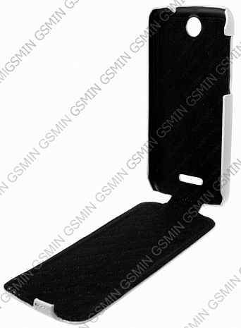 Кожаный чехол для Lenovo A860E Aksberry Protective Flip Case (Белый)