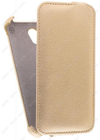 Кожаный чехол для Lenovo A3600D Armor Case (Золотой)