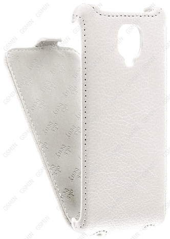 Кожаный чехол для Micromax D333 Aksberry Protective Flip Case (Белый)