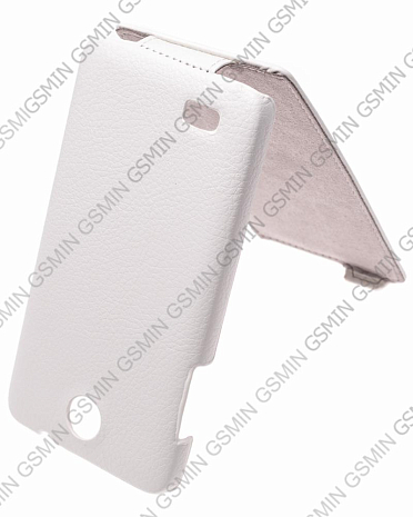 Кожаный чехол для Lenovo A766 Art Case (Белый)