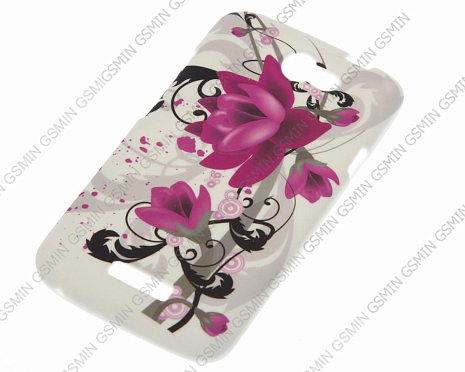 Чехол силиконовый для HTC One X с Рисунком N7