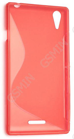 Чехол силиконовый для Sony Xperia T3 S-Line TPU (Красный)