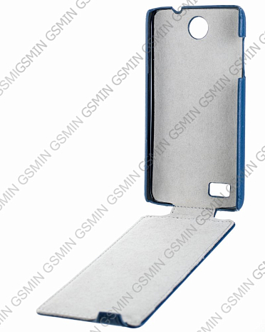 Кожаный чехол для Lenovo A766 Art Case (Синий)