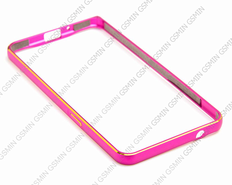 Бампер для Samsung Galaxy Grand Prime G530H металлический (Фиолетово-золотой)