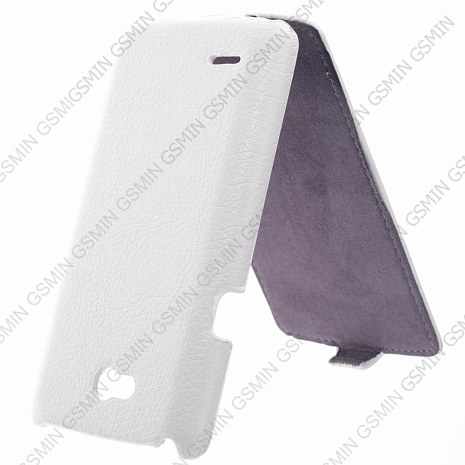 Кожаный чехол для LG L80 Art Case (Белый)