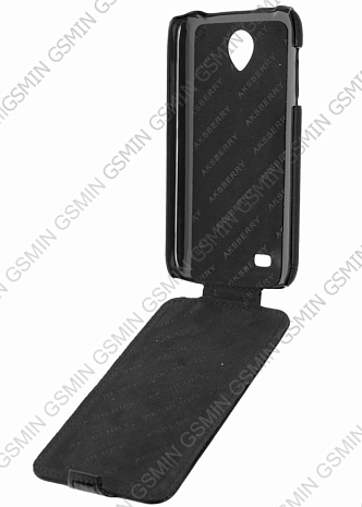 Кожаный чехол для Lenovo S750 Aksberry Protective Flip Case (Черный)