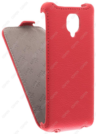 Кожаный чехол для Micromax D333 Aksberry Protective Flip Case (Красный)