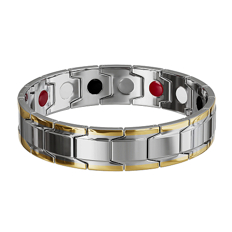 Биомагнитный браслет GSMIN Magnetic Chain (Серебристо-золотой)