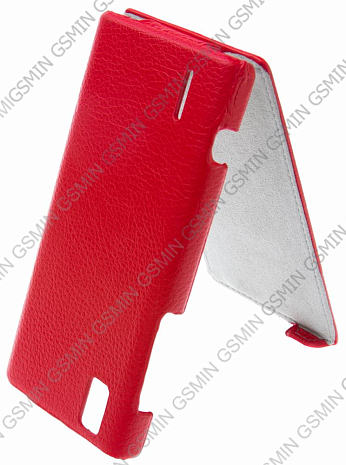 Кожаный чехол для Huawei Ascend P2 Art Case (Красный)