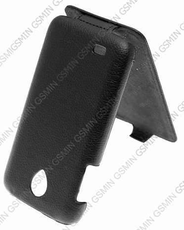 Кожаный чехол для Lenovo S750 Aksberry Protective Flip Case (Черный)