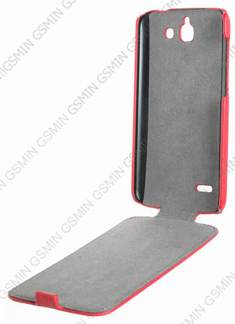 Кожаный чехол для Huawei Ascend G730 Art Case (Красный)