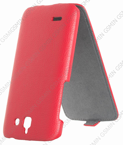 Кожаный чехол для Huawei Ascend G730 Art Case (Красный)