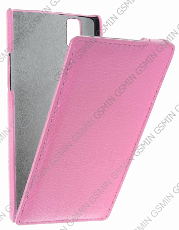 Кожаный чехол для Huawei Ascend P2 Art Case (Розовый)