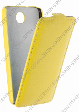 Кожаный чехол для HTC Desire 300 Art Case (Желтый)