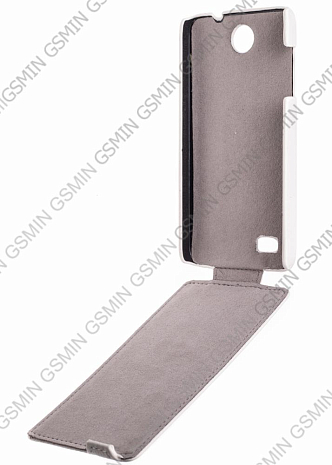 Кожаный чехол для Lenovo A766 Art Case (Белый)