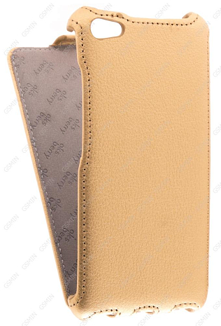 Кожаный чехол для Meizu U20 Aksberry Protective Flip Case (Золотой)