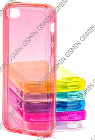 Чехол силиконовый для Apple iPhone 5C TPU (Transparent Red)