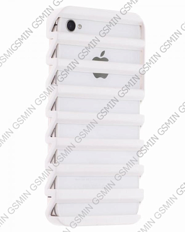 Чехол-накладка для Apple iPhone 4/4S Лесенка (Белый)