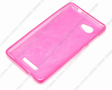 Чехол силиконовый для Lenovo A880 TPU Прозрачно-Матовый (Малиновый)