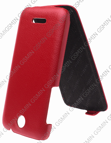 Кожаный чехол для Lenovo A860E Aksberry Protective Flip Case (Красный)