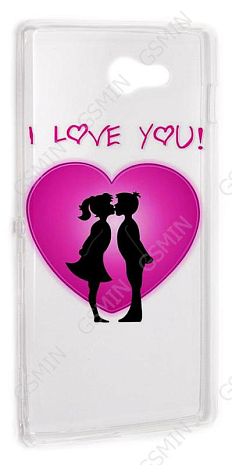 Чехол силиконовый для Sony Xperia M2 TPU (Прозрачный) (Дизайн 15)