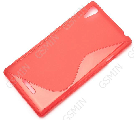 Чехол силиконовый для Sony Xperia T3 S-Line TPU (Красный)